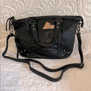 New With Tags Black Vegan Leather Women's Bag